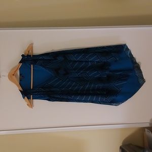 Women's loose blue evening tunic